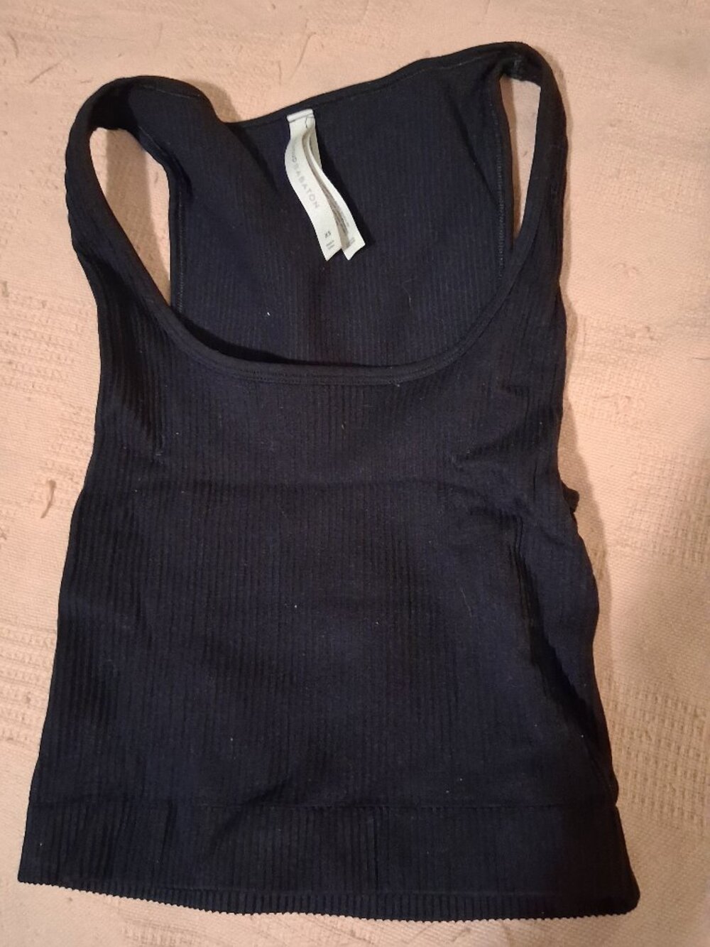 Black ribbed crop tank top size XS The Group Babaton
